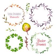 Vector Illustration Hand-painted watercolor design elements N12