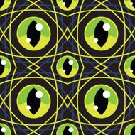 Halloween Cat Eye Seamless Pattern