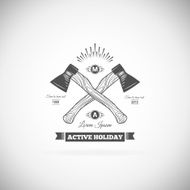 Camping retro vector logo