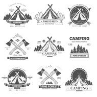 Camping retro vector logo N3