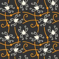 Halloween Stylized Spiders Seamless Pattern