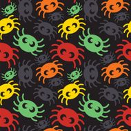 Halloween Little Spiders Seamless Pattern N3
