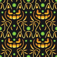 Halloween Cat Seamless Pattern