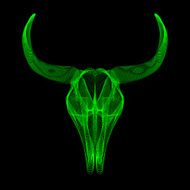 Bull skull 3d style vector for print tattoo t-shirt