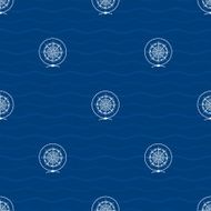 Seamless Pattern with Compass Rose