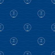 Seamless Pattern with Lighthouse