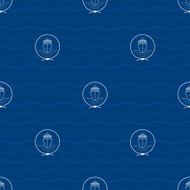 Seamless Pattern with Cruise Ship