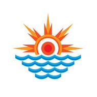 San &amp; sea - vector logo concept illustration