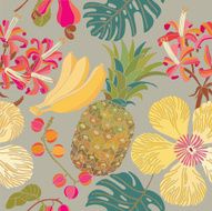 Seamless pattern tropical flowers N2