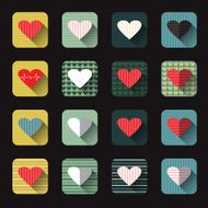 Vector illustration icon set of red hearts shape N2