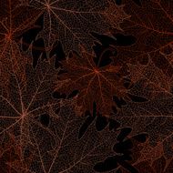 Seamless orange leaves pattern