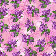 Seamless pattern bouquet of violets tied with a ribbon
