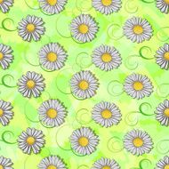 Seamless pattern of white daisys