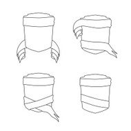 Set of shield with ribbon