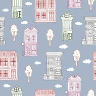 Houses and homes architecture seamless pattern