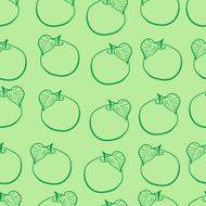 Seamless contours green apples