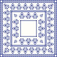 Mediterranean traditional blue and white tile pattern