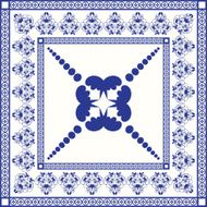 Mediterranean traditional blue and white tile pattern N2