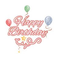 Happy birthday isolated text