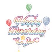 Happy birthday isolated text N2