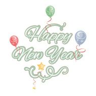 Happy new year isolated text N2