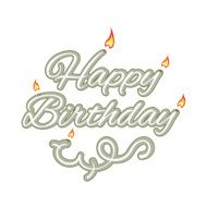 Happy birthday isolated text N3