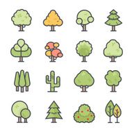 Tree Icon Bold Stroke with Color N2