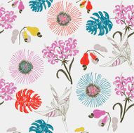 Seamless pattern with tropical flowers N2