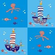 boat and children wallpaper N2