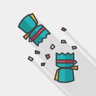 Christmas cracker flat icon with long shadow eps10 N5