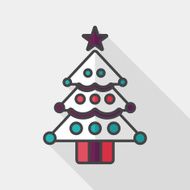 Christmas tree flat icon with long shadow eps10 N5