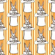 Sketch rabbit in hat vintage style