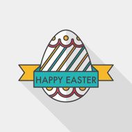 easter egg flat icon with long shadow eps10 N39