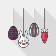 easter hanging flat icon with long shadow eps10 N6