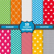 Food icons Muffin cupcake symbol Fork knife N7