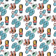 Cute funny seamless pattern with house things
