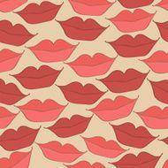 pattern with lips in a smile N6