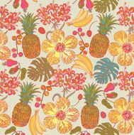 Seamless pattern tropical flowers N4