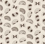 Seamless background made of pasta in linear style N2