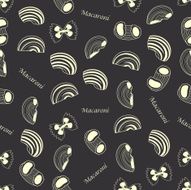 Seamless background made of pasta in linear style N3