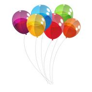 Color Glossy Balloons Background Vector Illustration N134