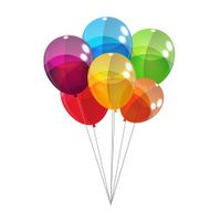 Color Glossy Balloons Background Vector Illustration N135