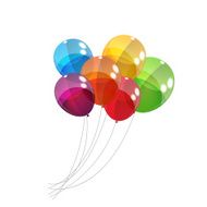 Color Glossy Balloons Background Vector Illustration N136