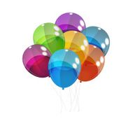 Color Glossy Balloons Background Vector Illustration N138
