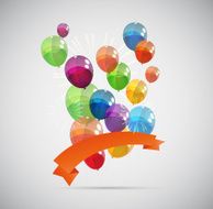 Color Glossy Balloons Background Vector Illustration N140