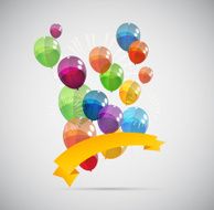 Color Glossy Balloons Background Vector Illustration N141