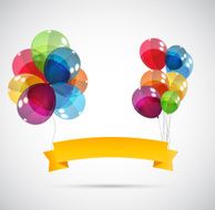 Color Glossy Balloons Background Vector Illustration N142