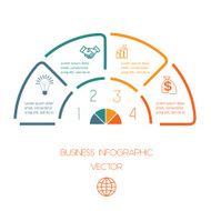 Lines Semicircle infographic four positions N2