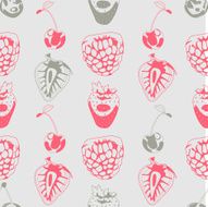 Seamless background made of berries in linear style