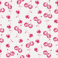 Seamless background made of cherry in linear style N4